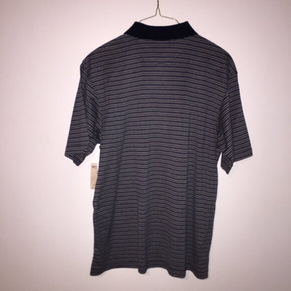 NWT Polo Golf Shirt Navy Striped Large - Picture 2 of 5